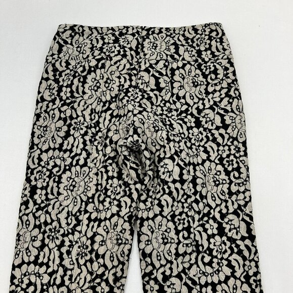 Mystree Womens Lace Cropped Dress Pants Black/Cream Size Medium Pockets - Picture 7 of 10